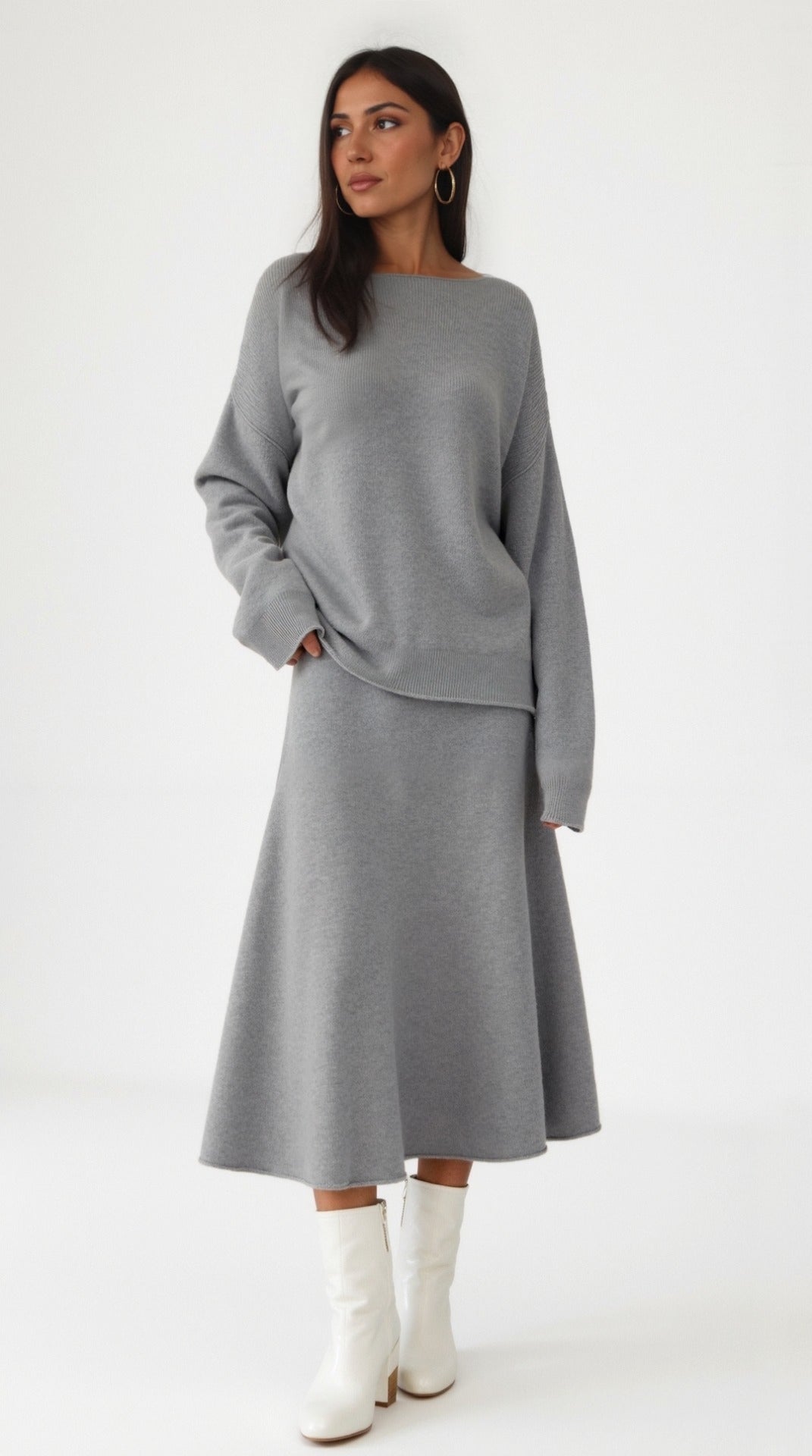 Amy Knitted Top and Skirt Set