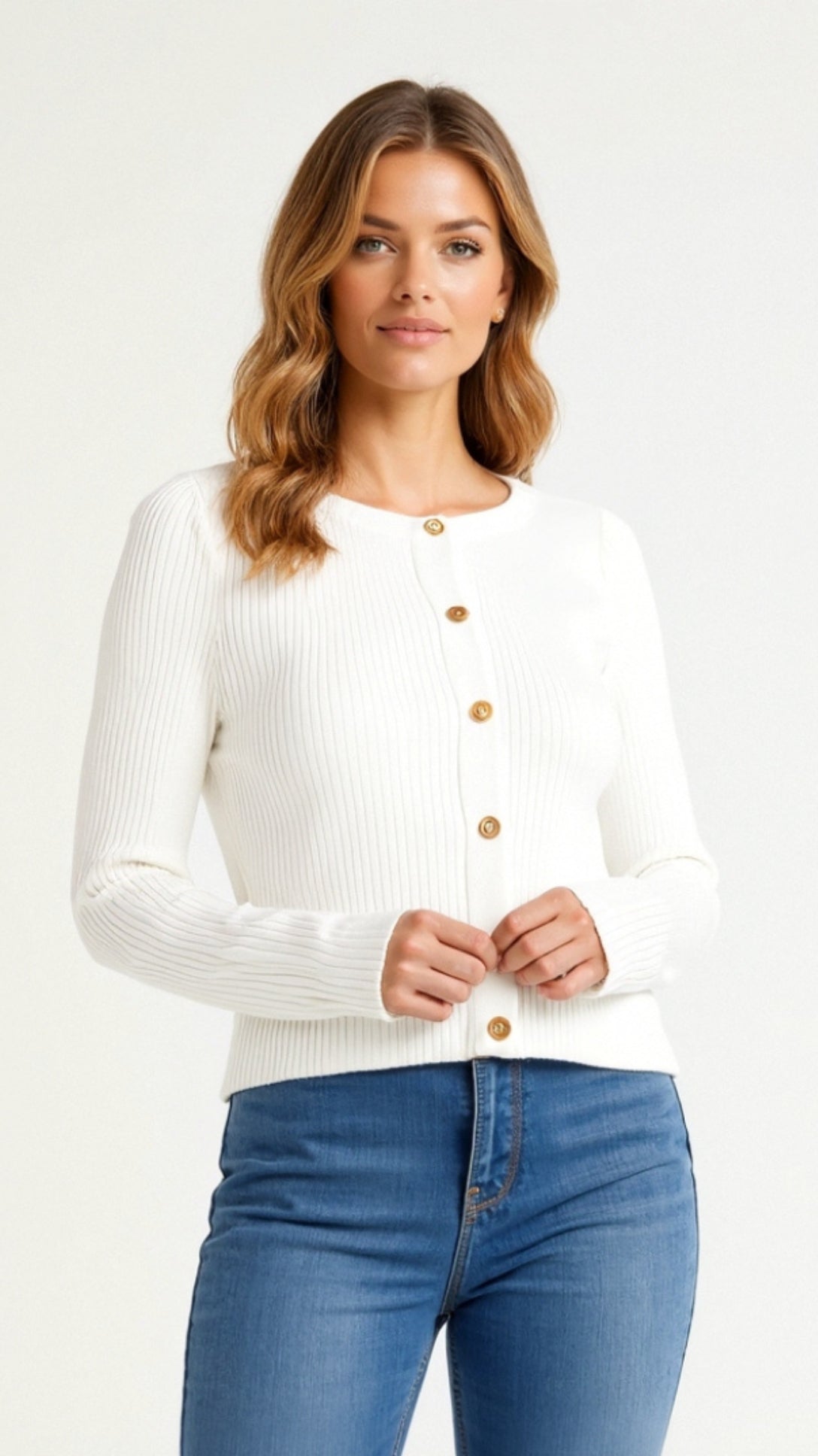 Betty Button-Up Knit Top
