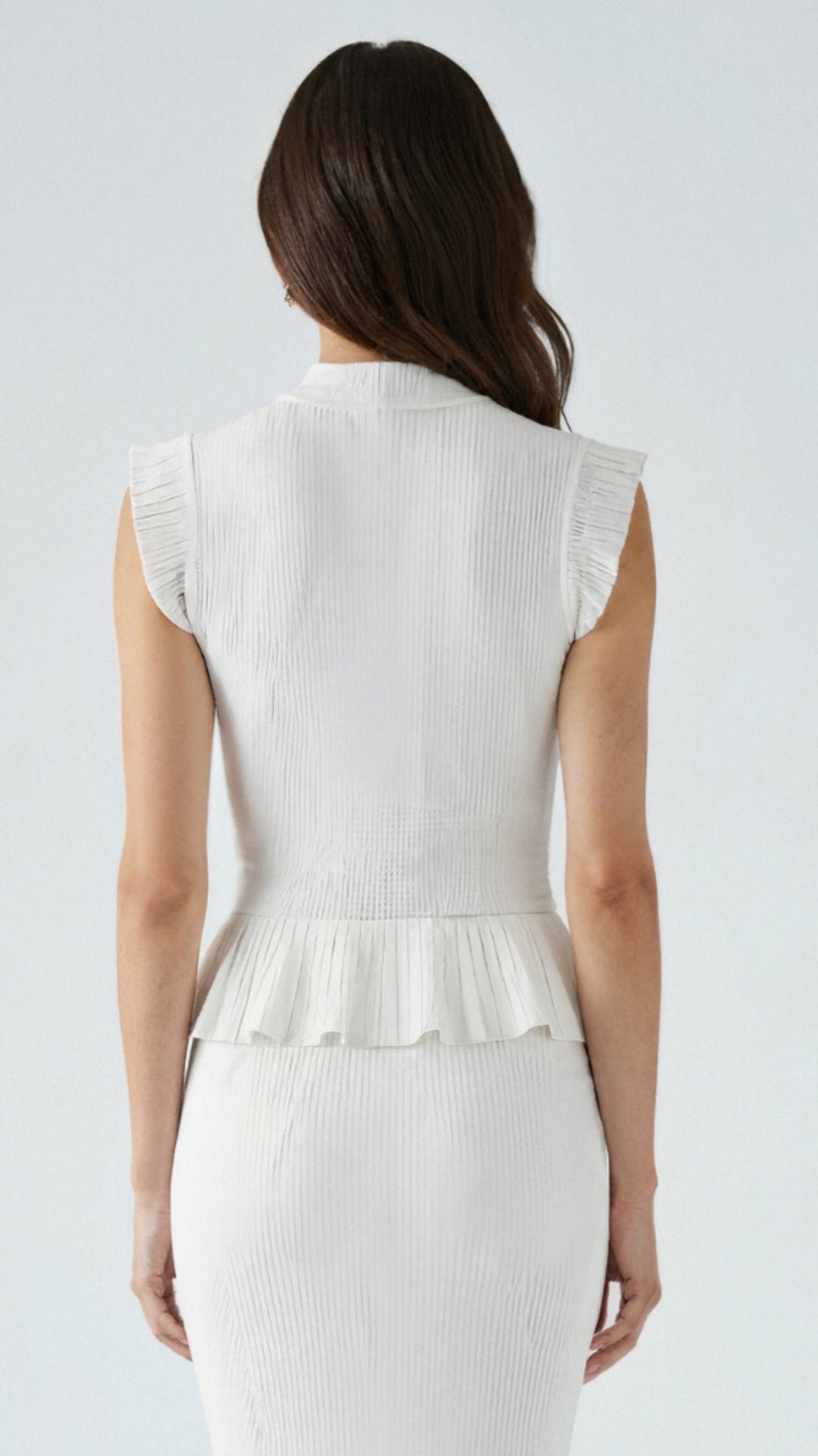 Carol Ribbed Knit Ruffle Top