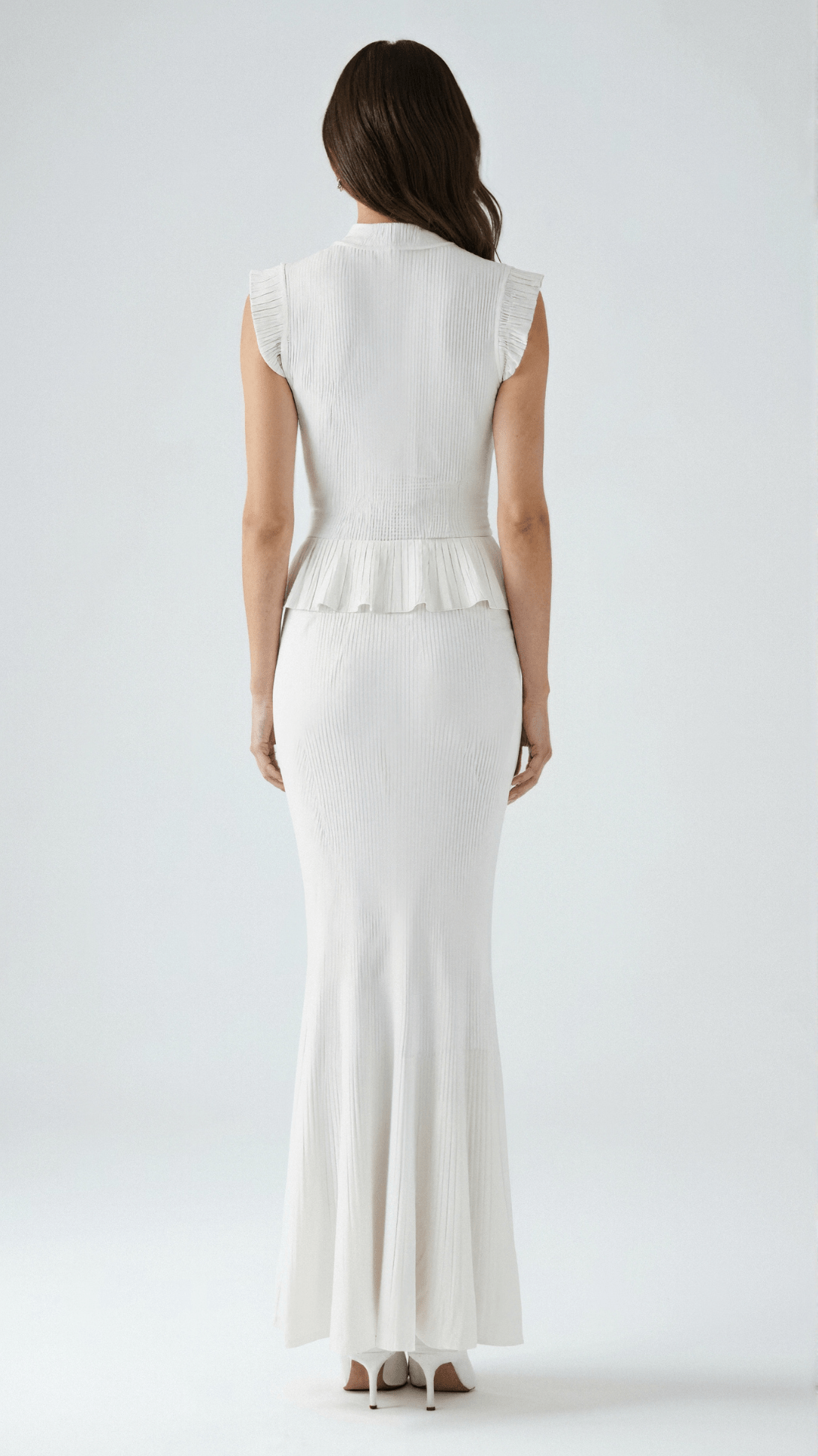 Carol Ribbed Knit Ruffle Top