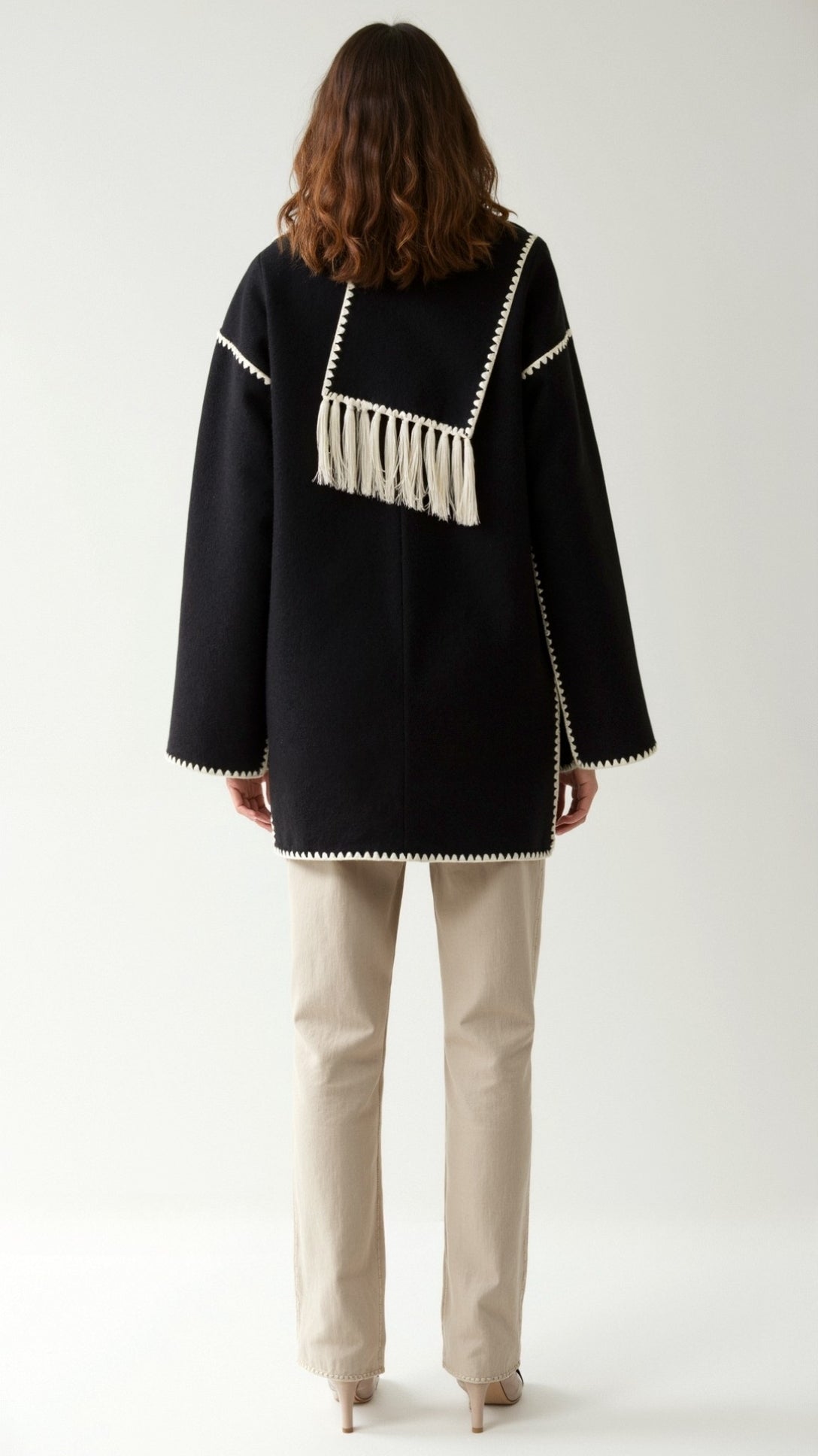 Catherine Contrast Trim Scarf Jacket