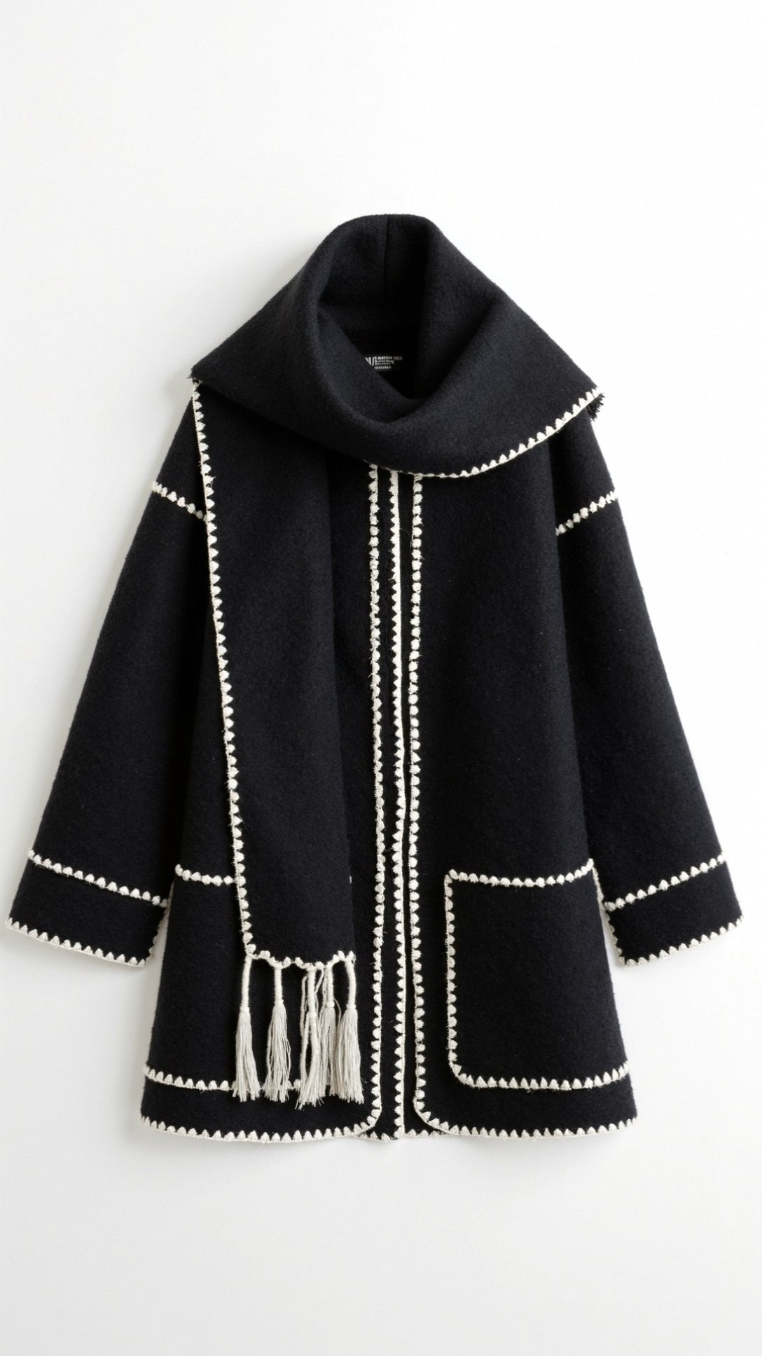 Catherine Contrast Trim Scarf Jacket