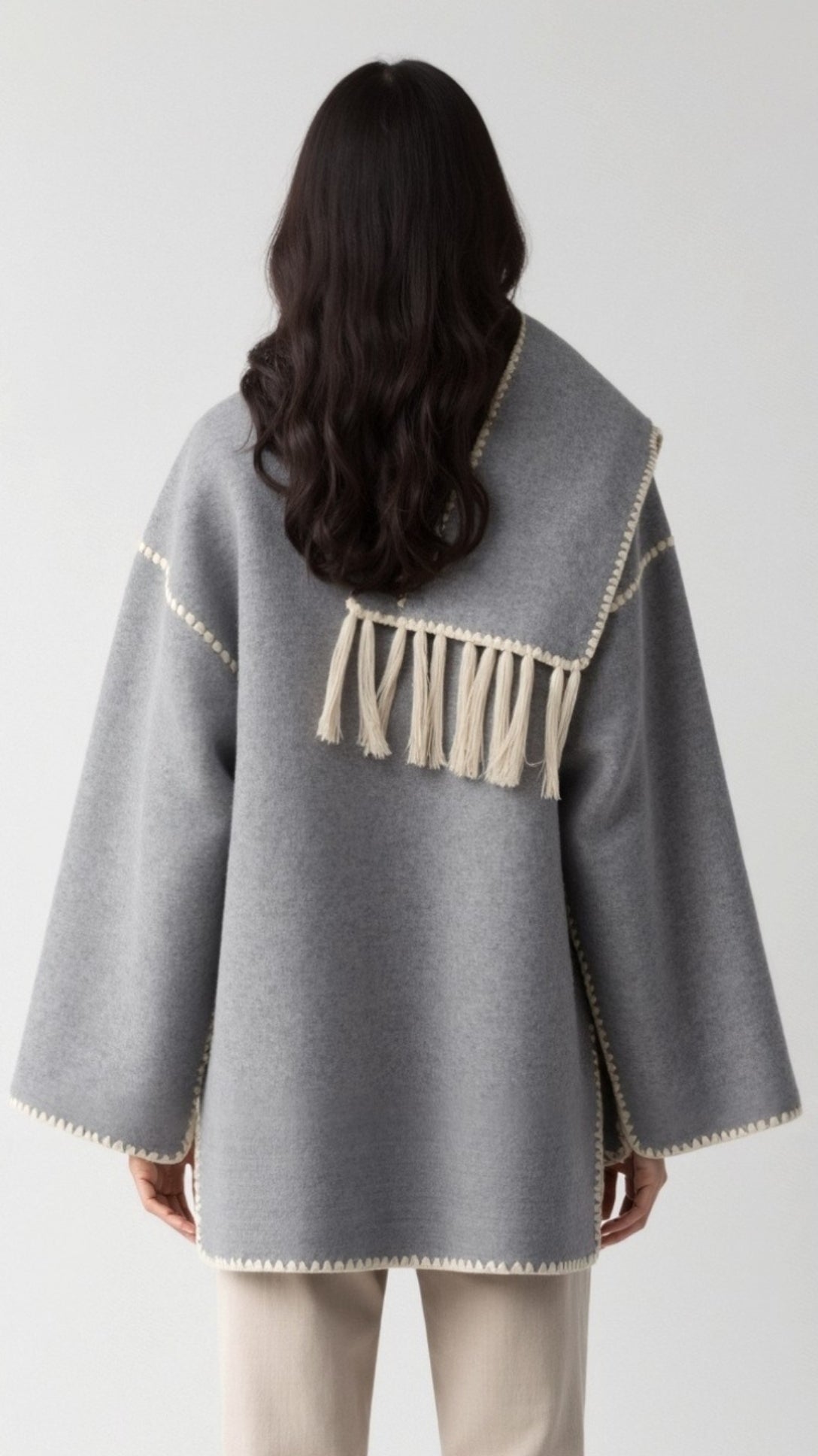 Catherine Contrast Trim Scarf Jacket