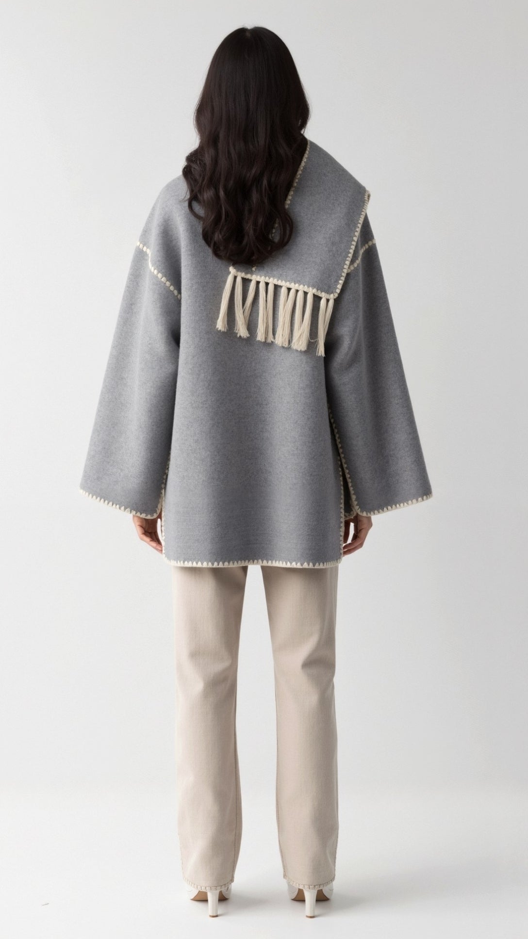 Catherine Contrast Trim Scarf Jacket