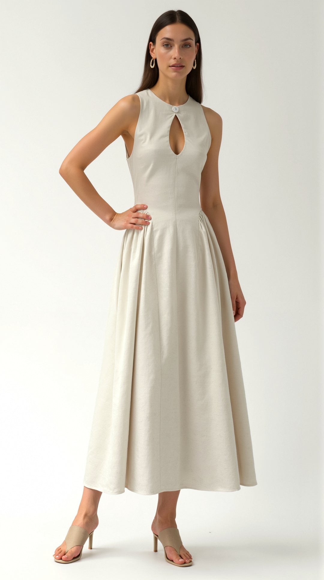 Nancy Linen Cutout Dress