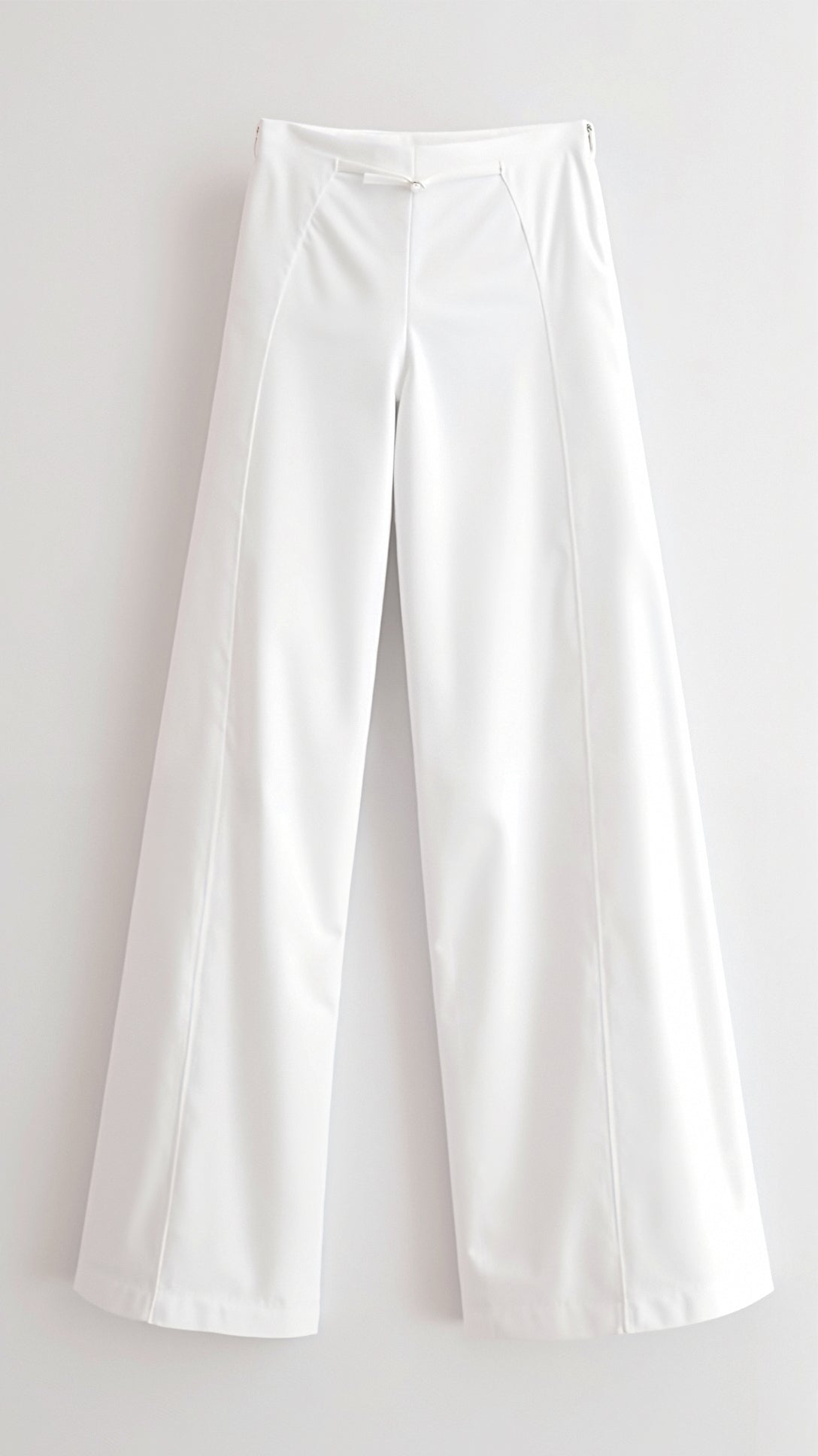 Brooke White Mid Waist Baggy Trousers