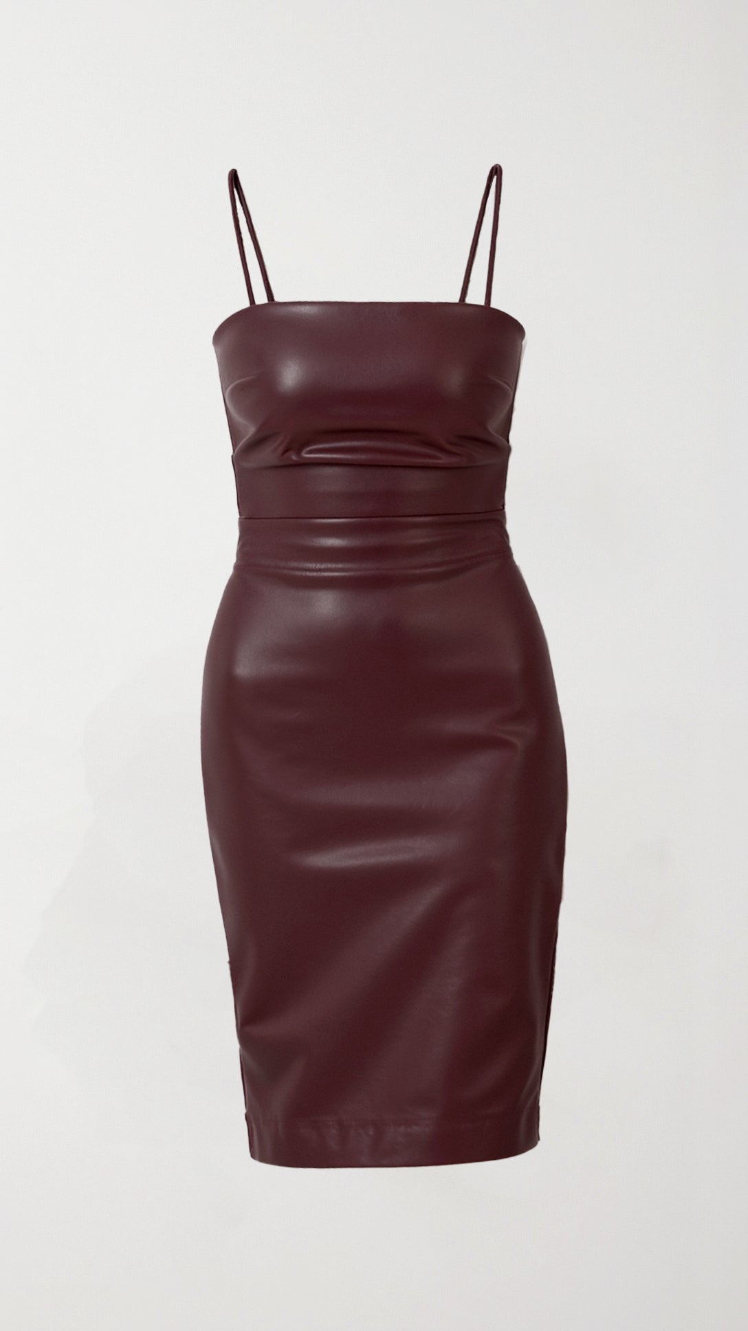 Camellia Vegan Leather Midi Dress