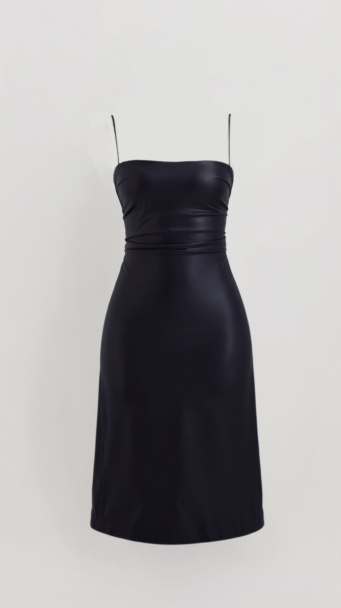 Camellia Vegan Leather Midi Dress