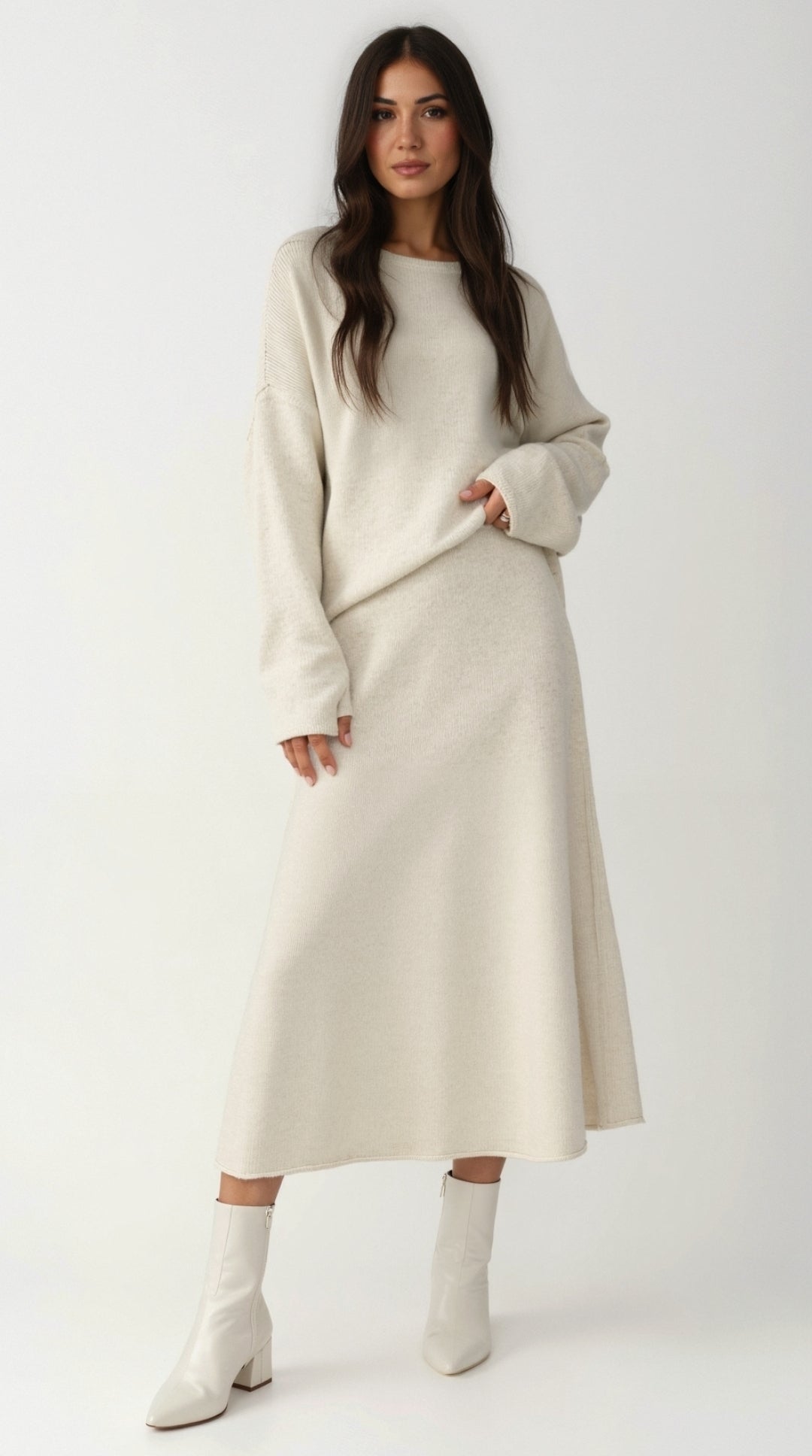 Amy Knitted Top and Skirt Set