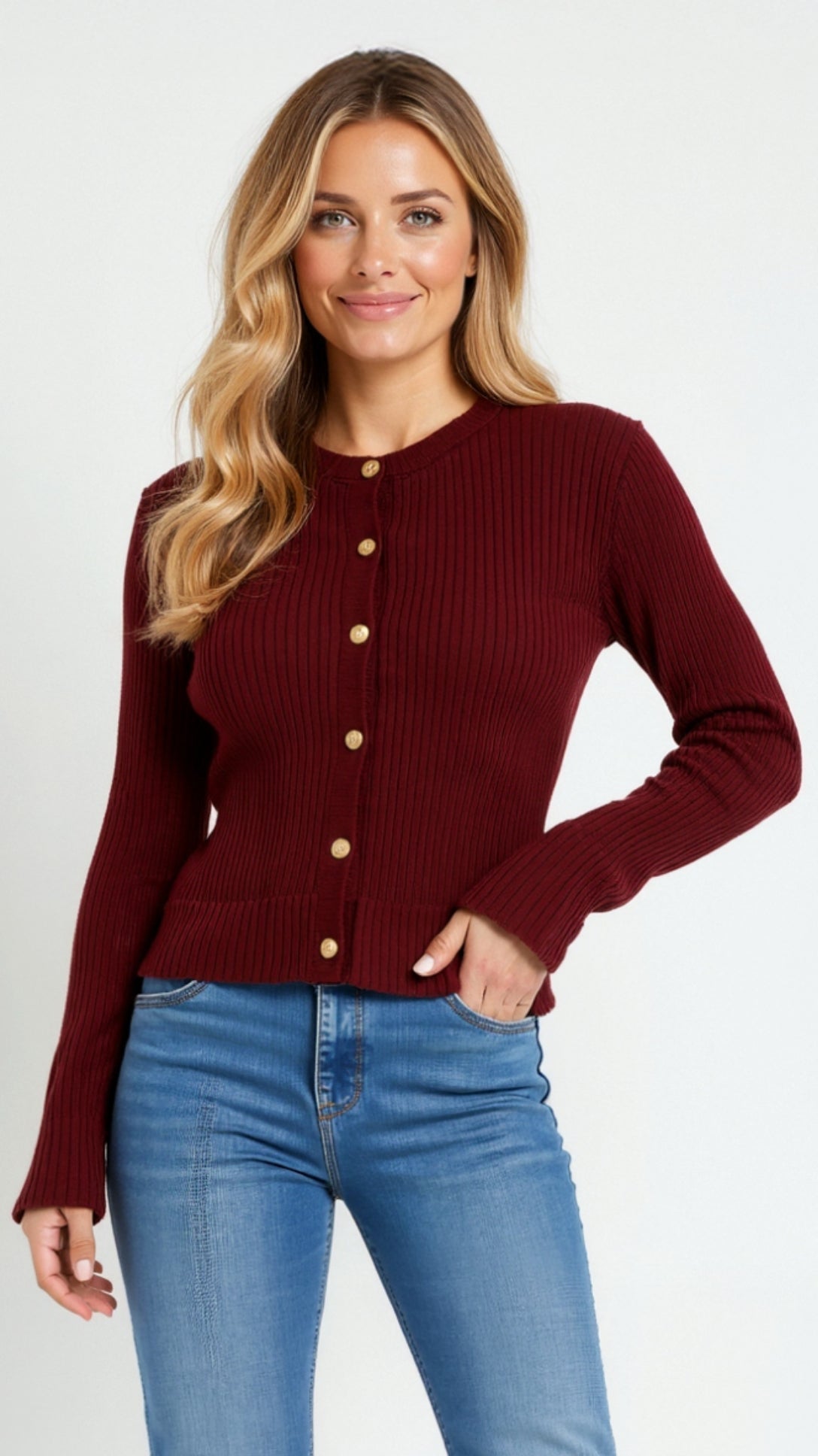Betty Button-Up Knit Top
