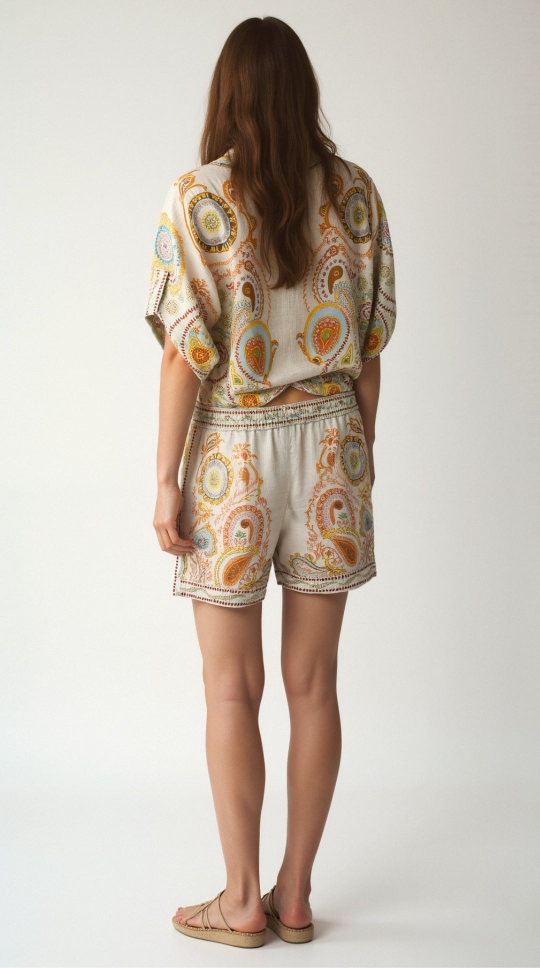 Brenda Boho Print Shirt and Shorts Set