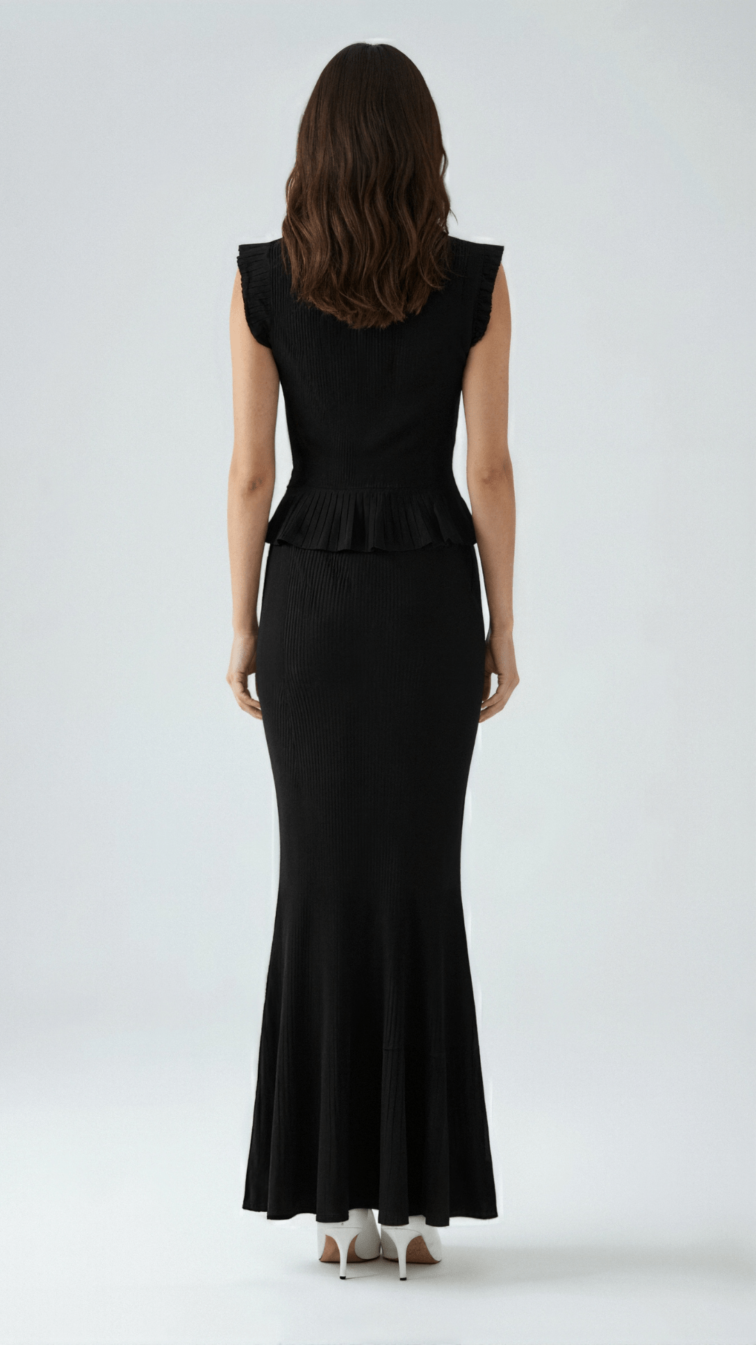 Carol Ribbed Knit Ruffle Top