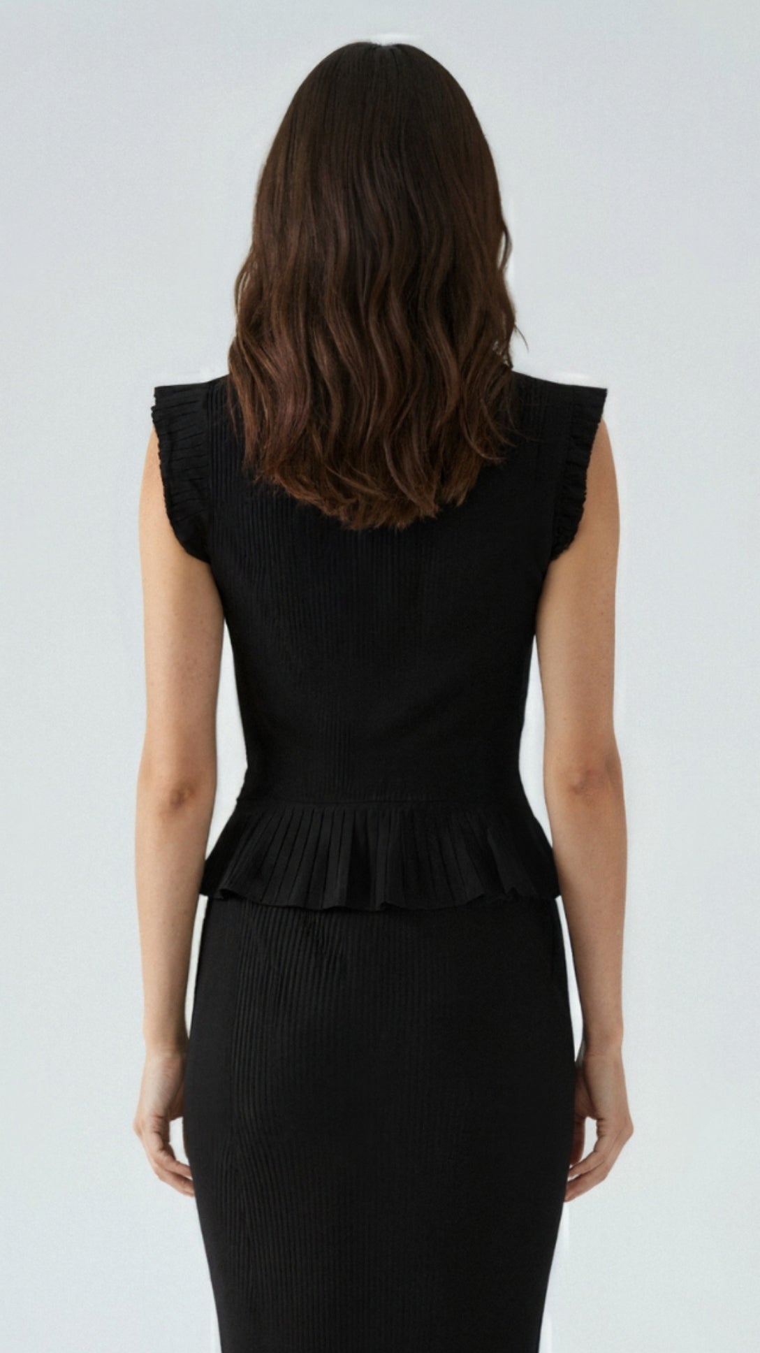 Carol Ribbed Knit Ruffle Top