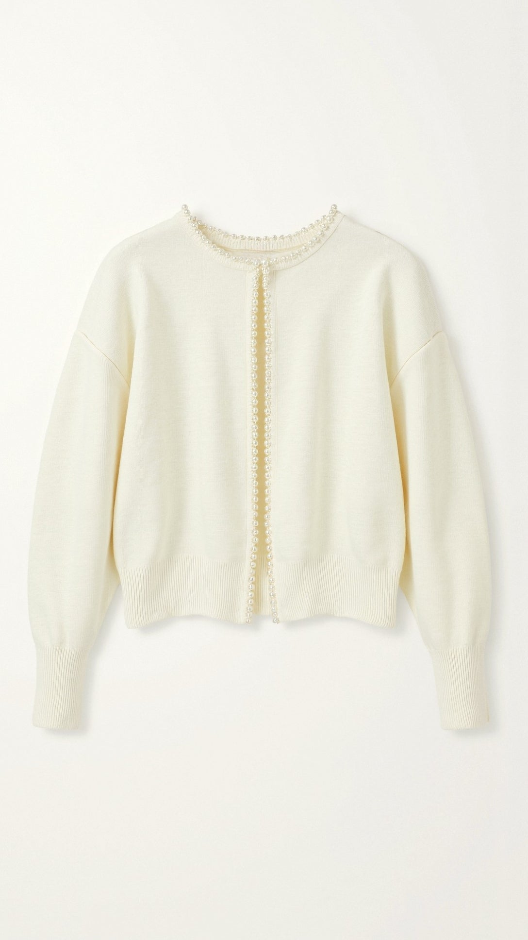 Caroline Pearl Trim Knit Cardigan