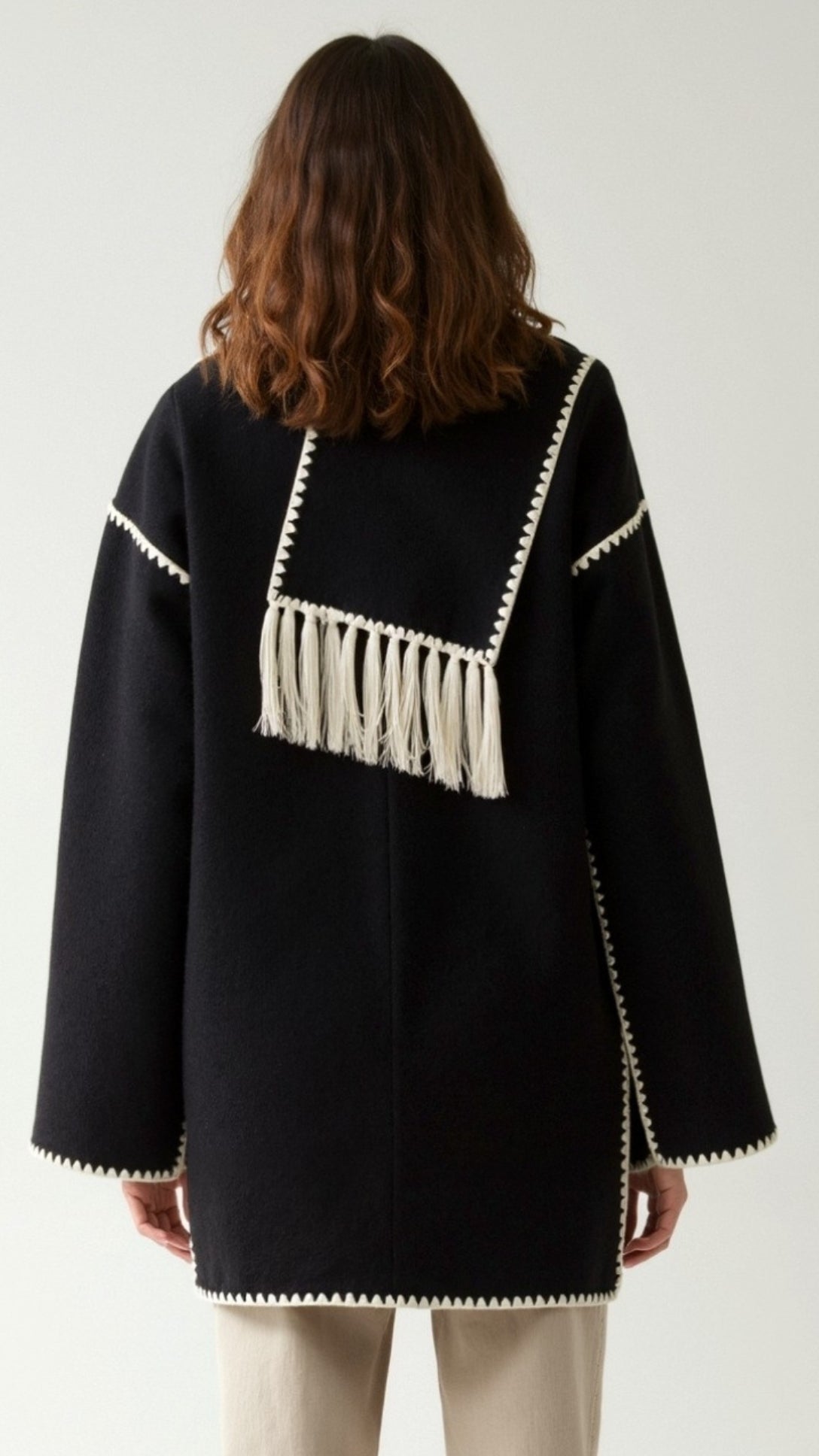 Catherine Contrast Trim Scarf Jacket