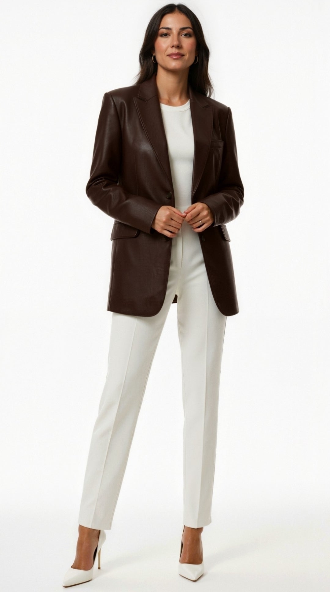 Catherine Oversized Leather Blazer