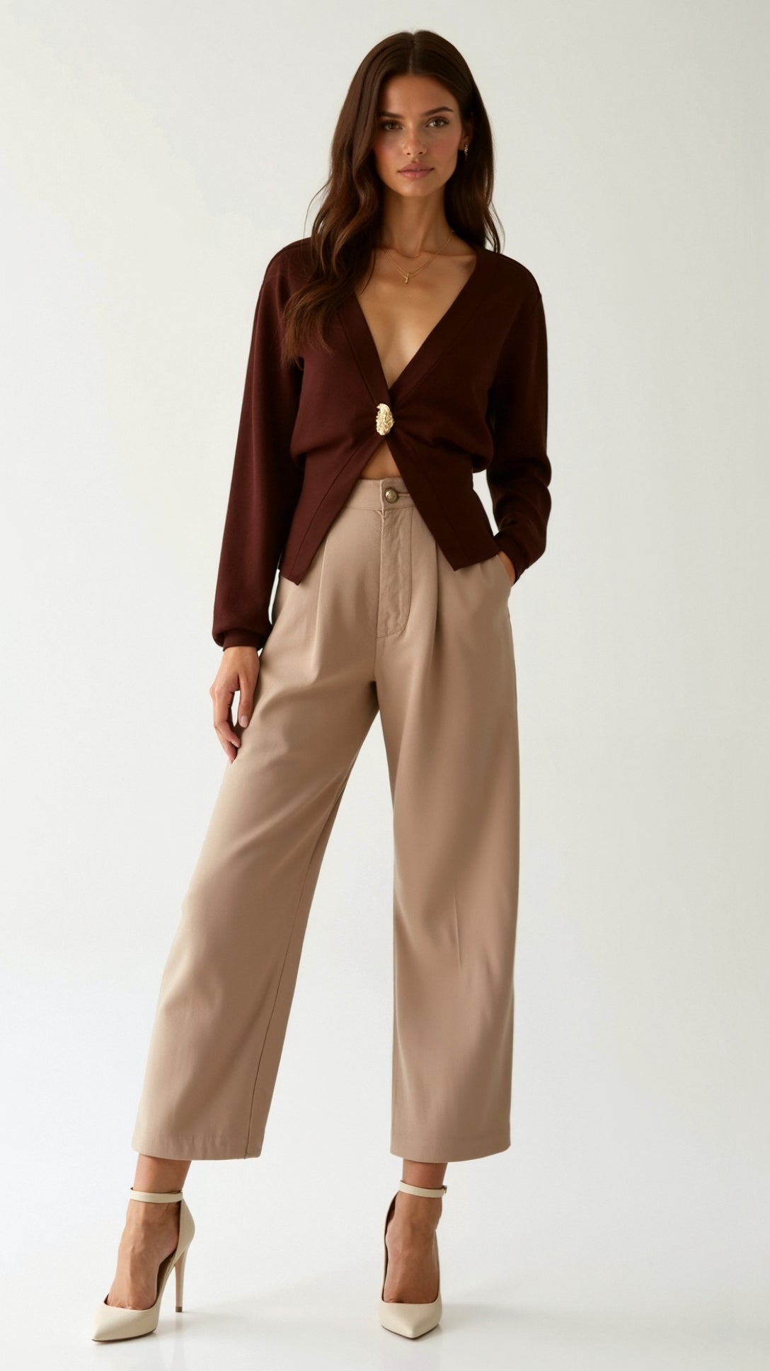 Christine Chic Deep-V Statement Cardigan