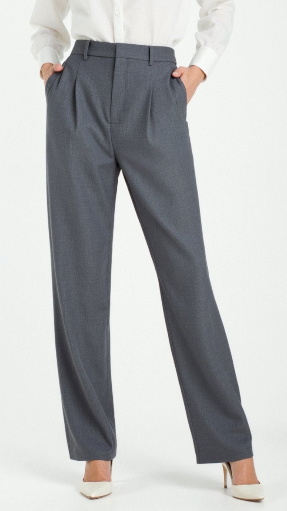 Dorothy Pleated Straight-Cut Trousers