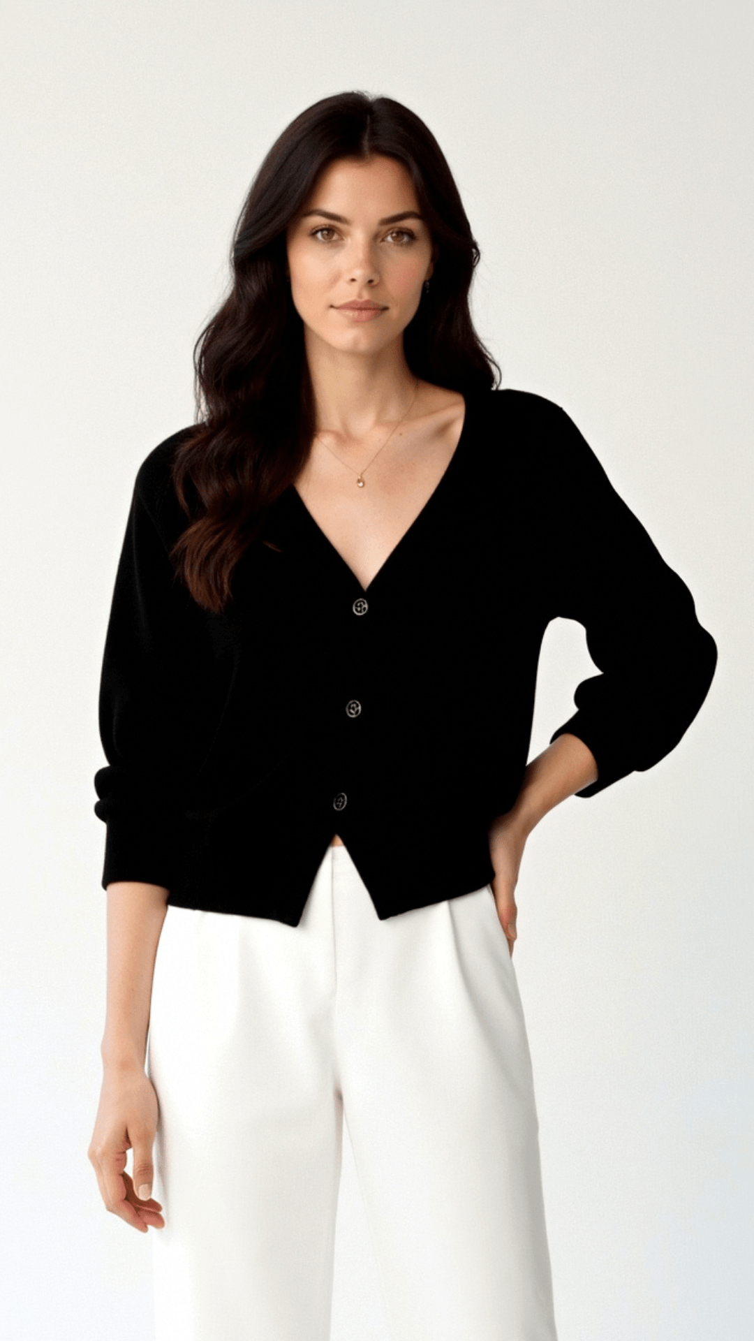 Jessica V-Neck Buttoned Cardigan