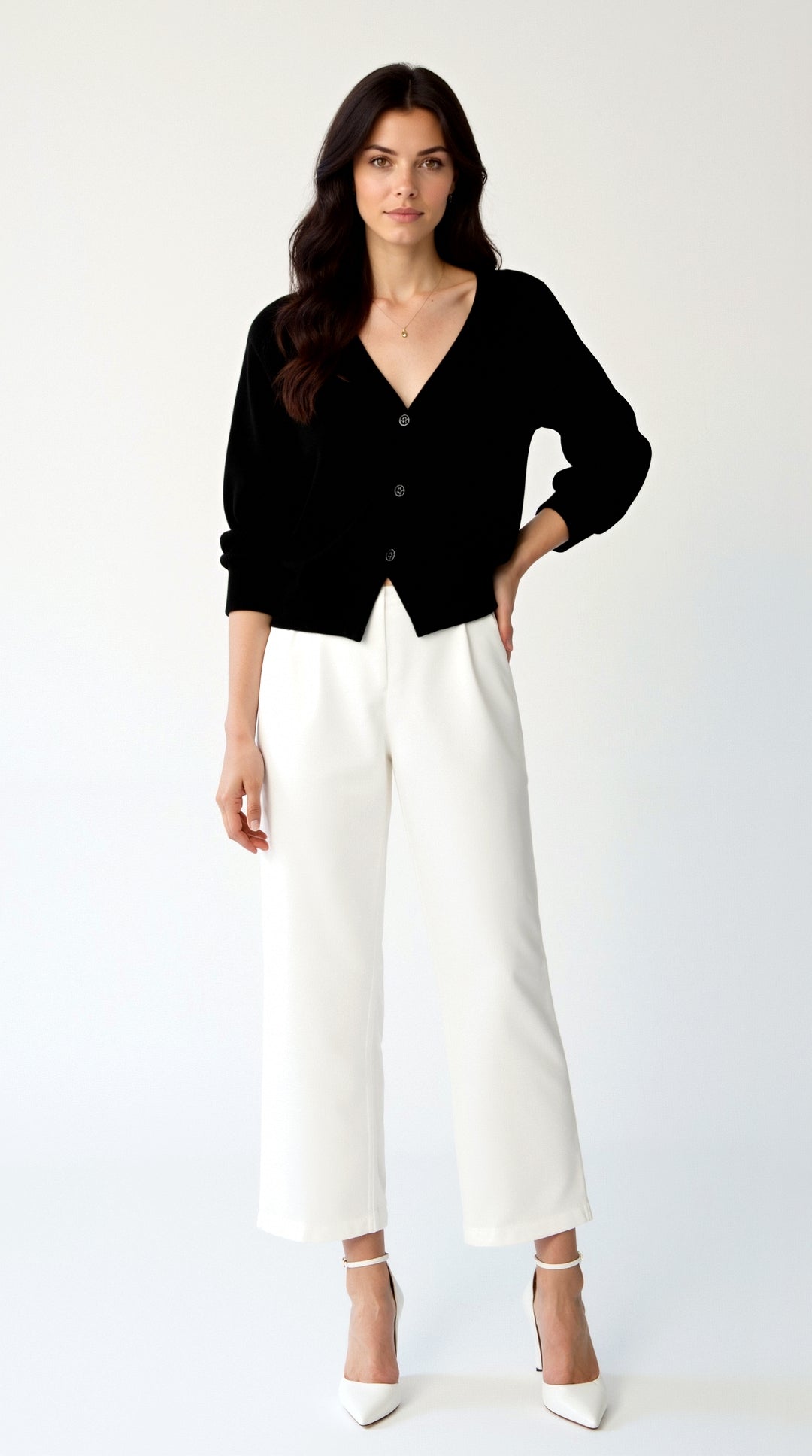 Jessica V-Neck Buttoned Cardigan