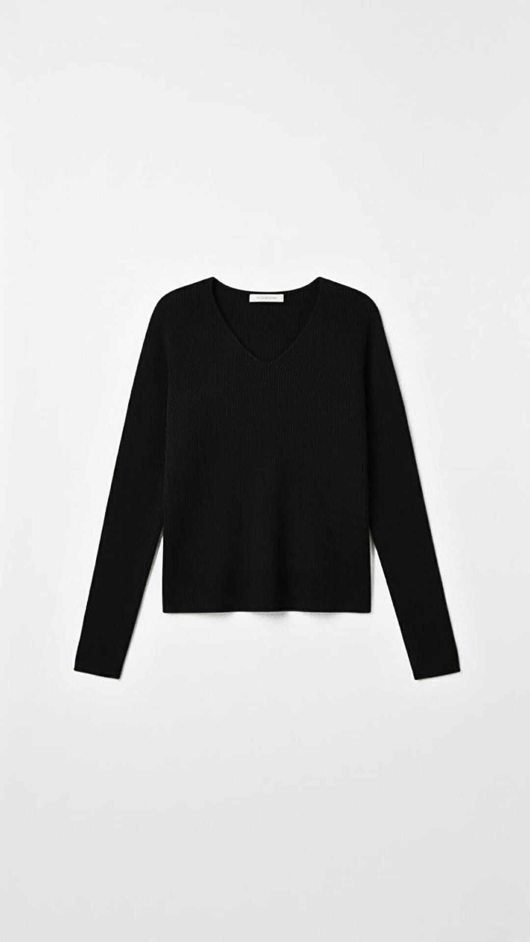 Michelle Ribbed V-Neck Sweater