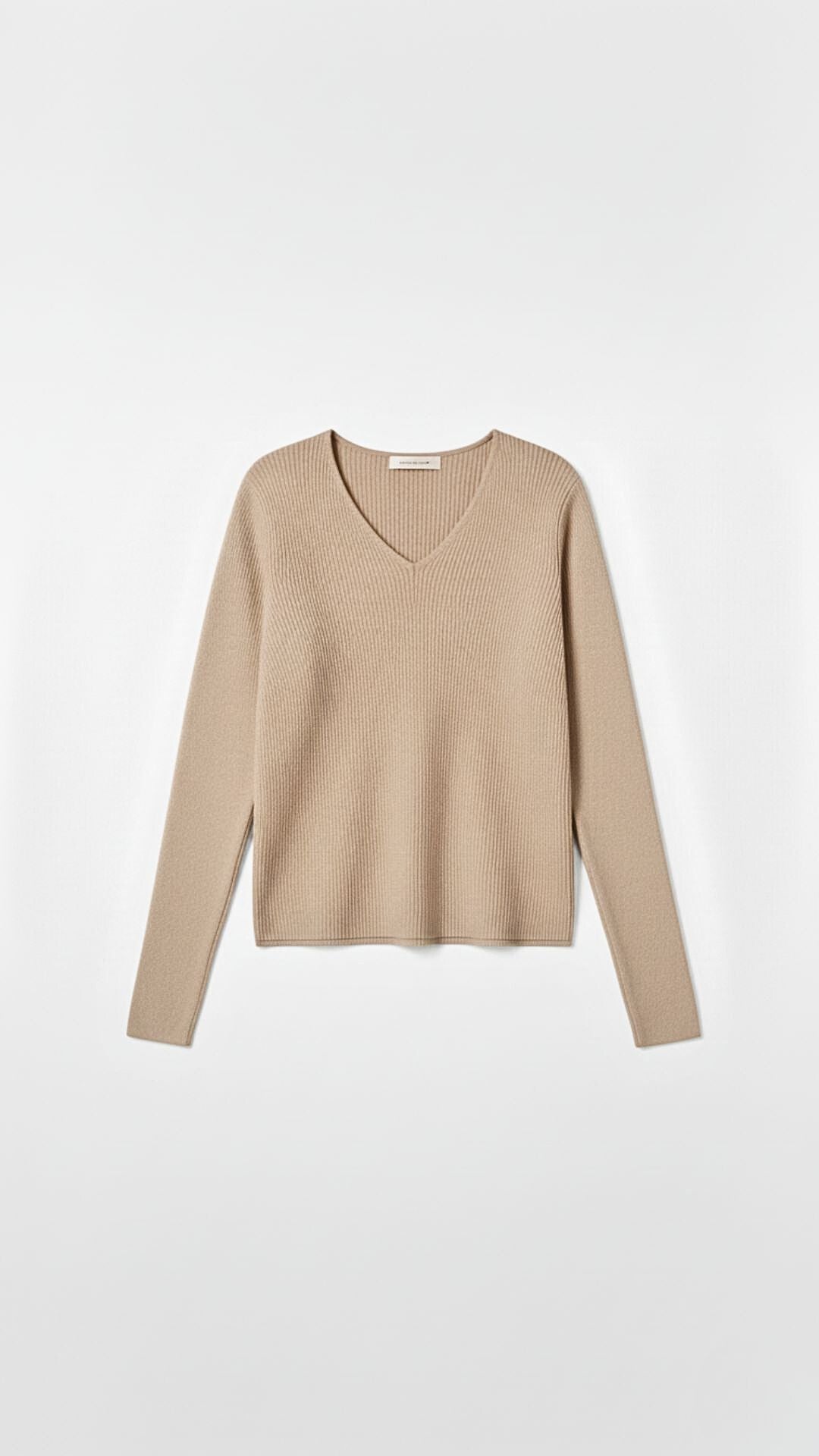 Michelle Ribbed V-Neck Sweater
