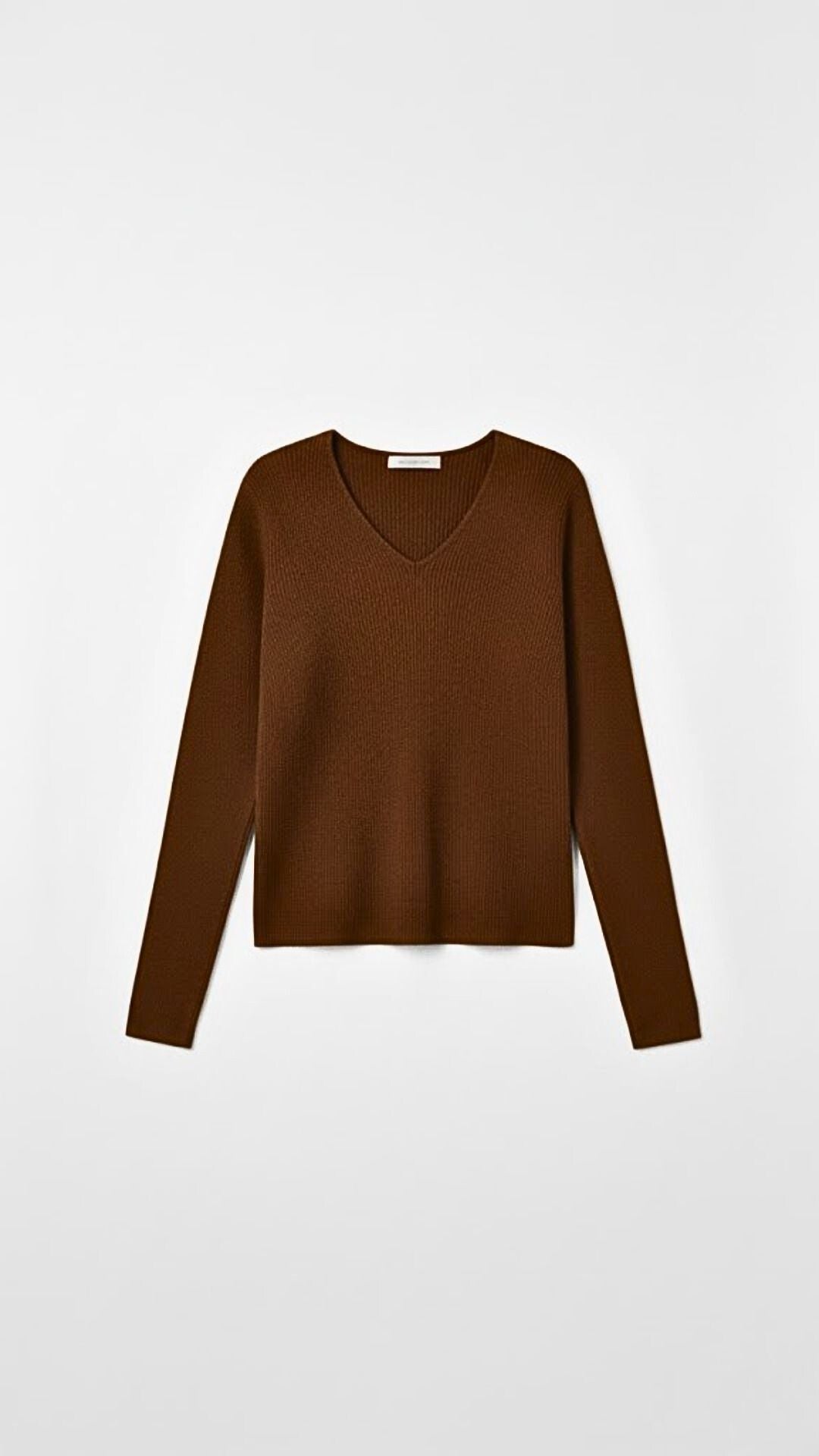 Michelle Ribbed V-Neck Sweater