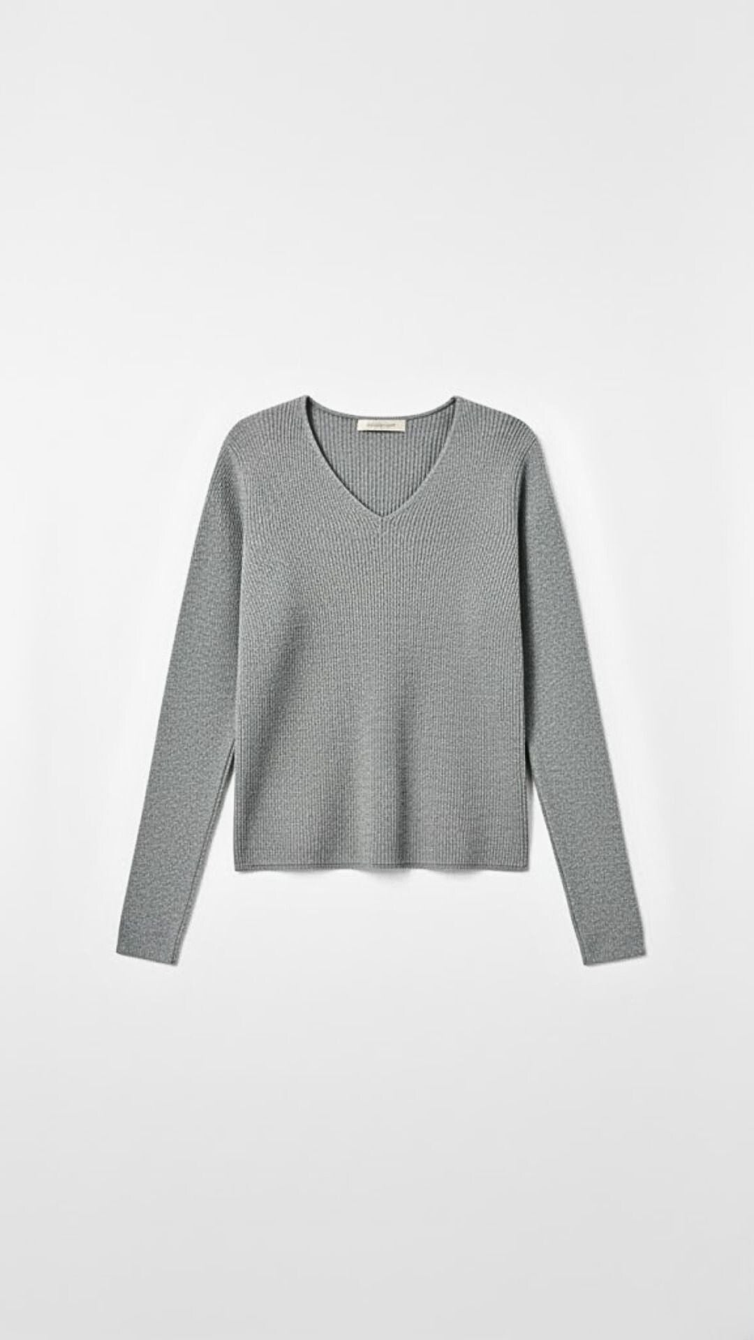 Michelle Ribbed V-Neck Sweater