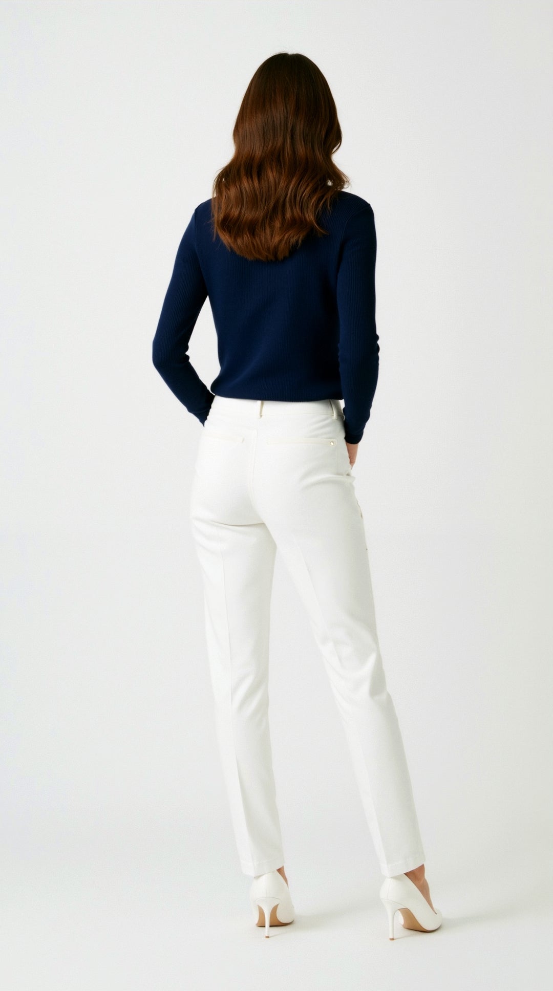 Michelle Ribbed V-Neck Sweater