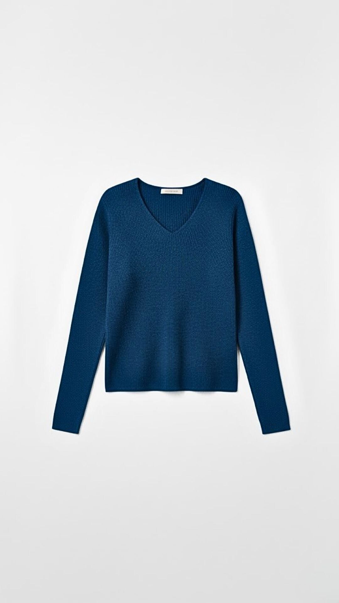 Michelle Ribbed V-Neck Sweater