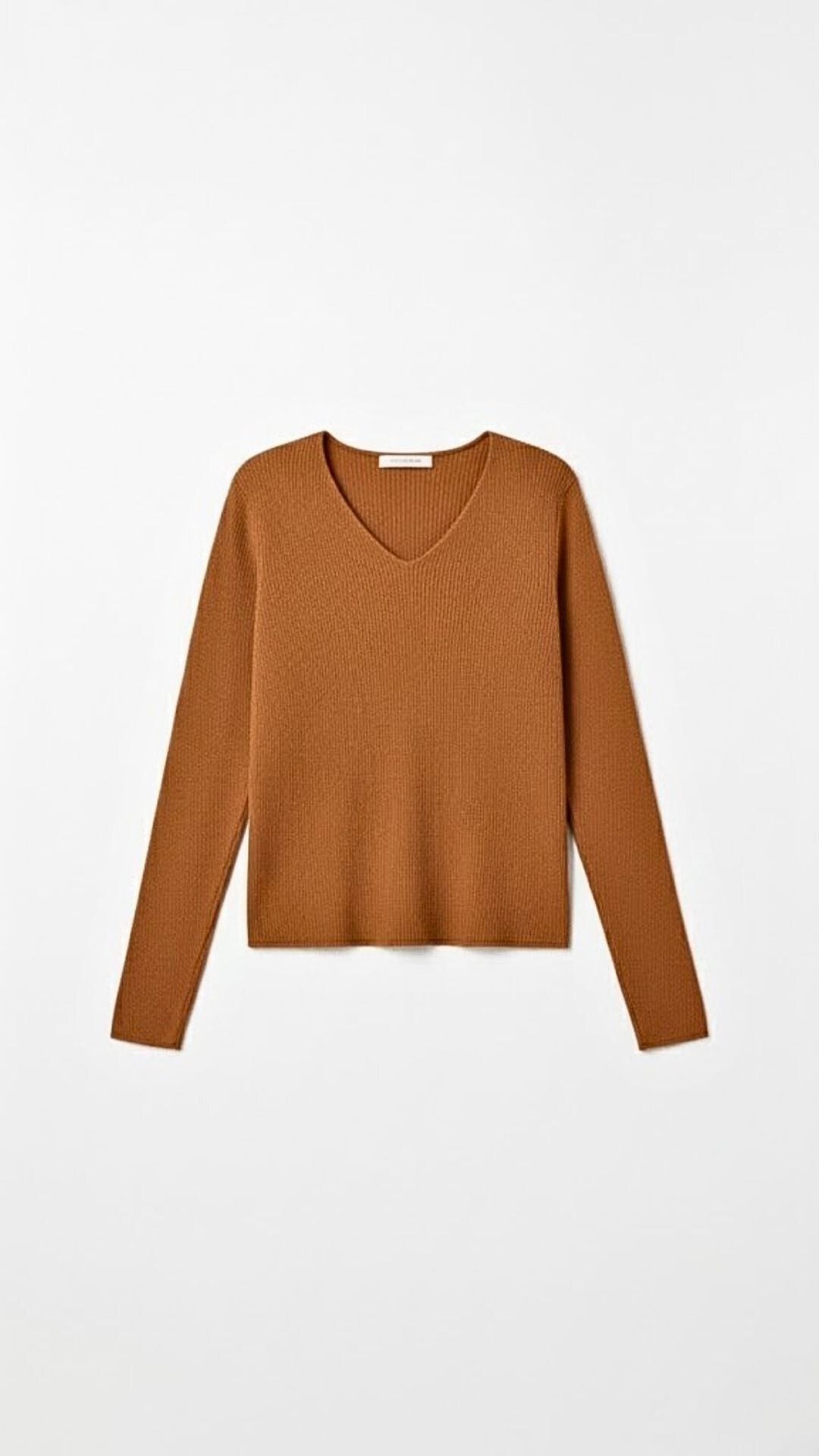 Michelle Ribbed V-Neck Sweater