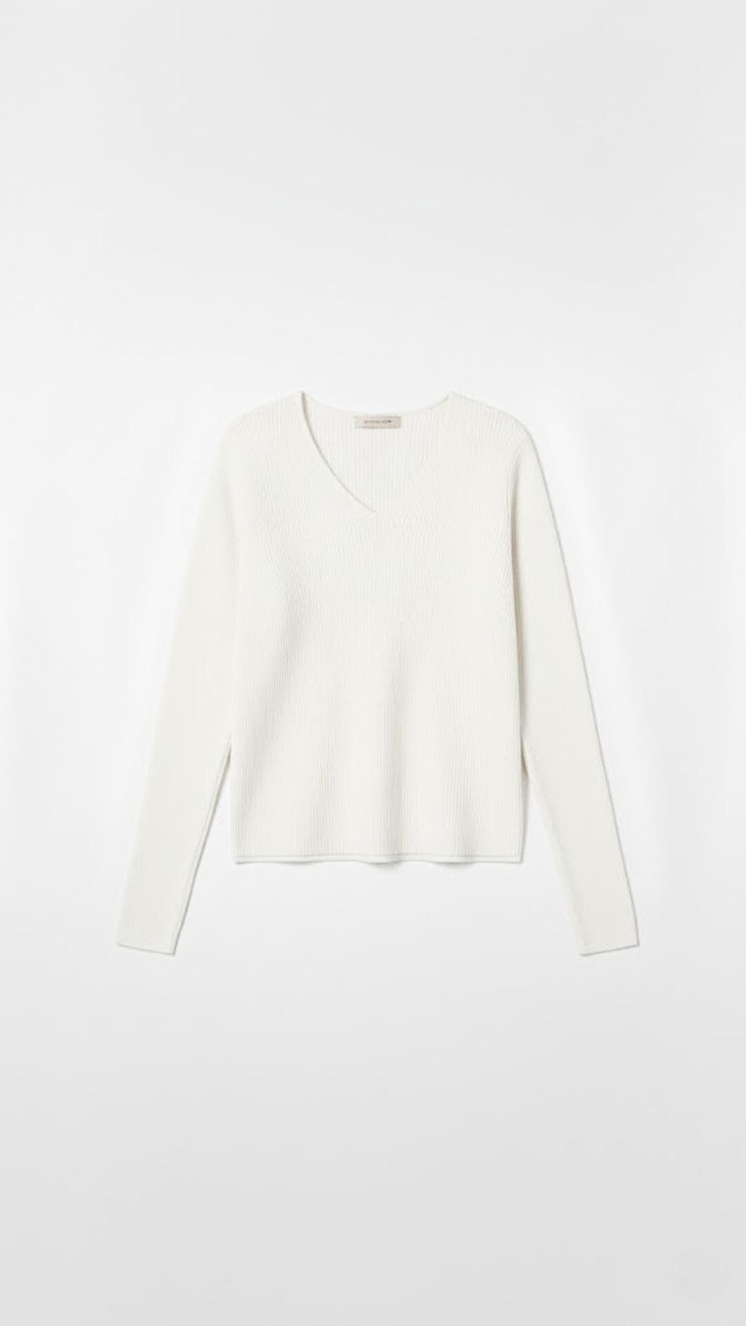 Michelle Ribbed V-Neck Sweater